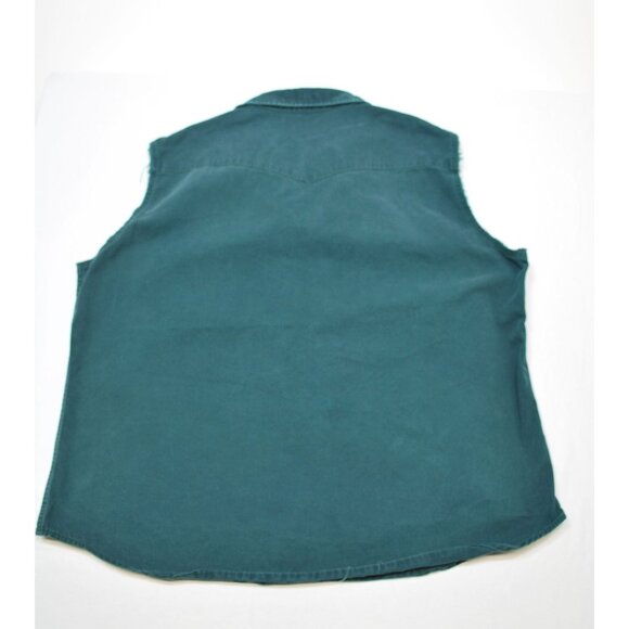 Vintage Carhartt USA Rugged Outdoor Wear Distressed Green Pearl Snap Shirt - Picture 2 of 7